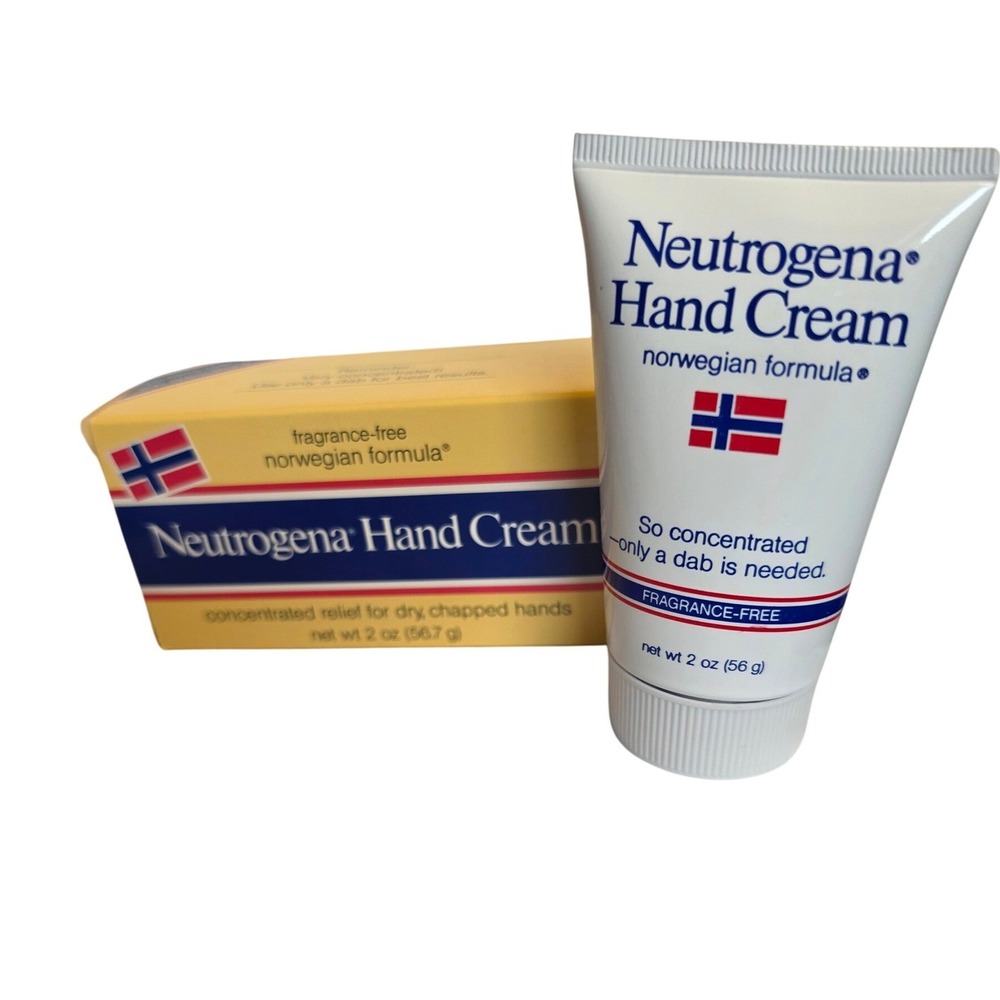 Vintage Neutrogena Norwegian Formula Hand‎ Cream Fragrance Free 2oz Tube NIB